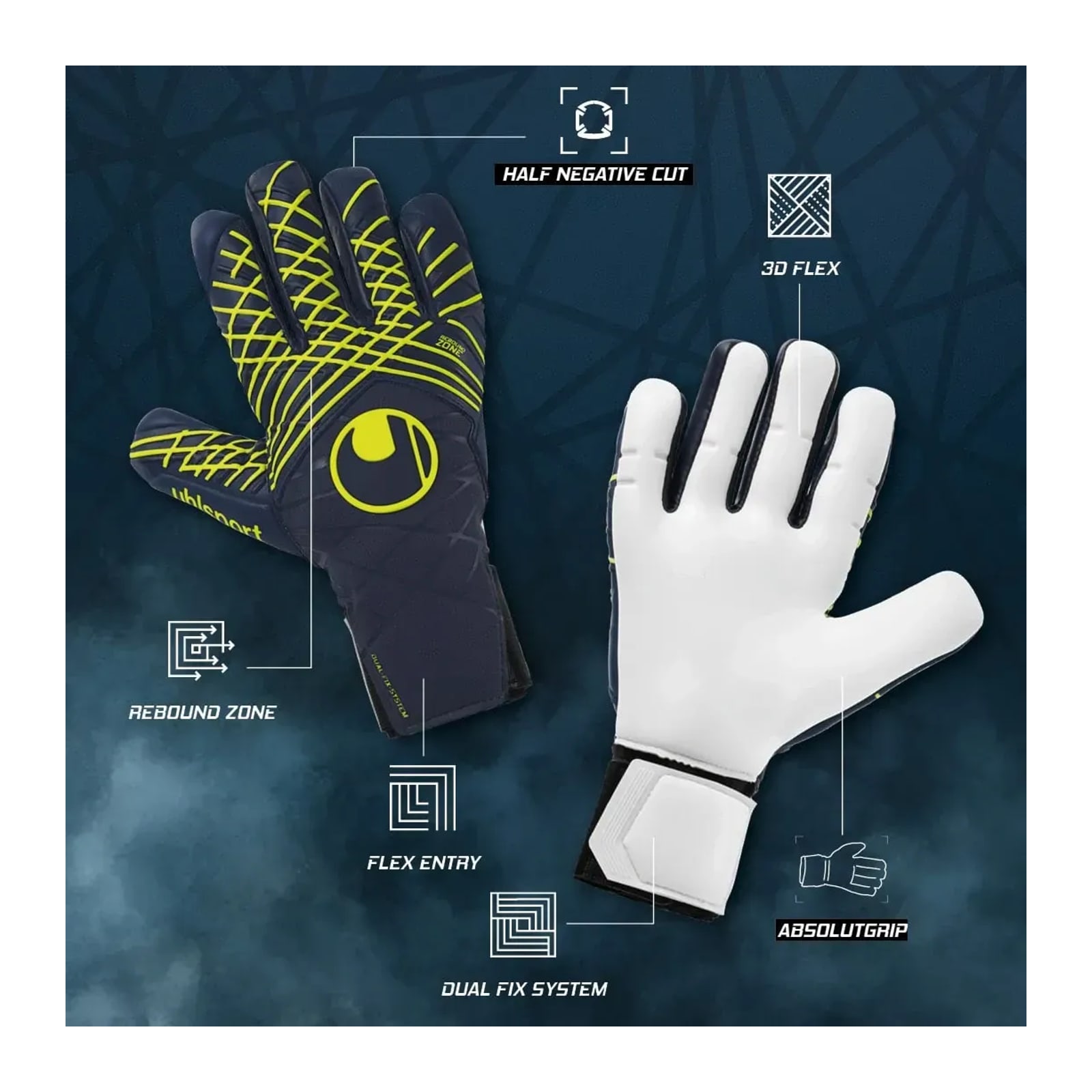 UHLSPORT PREDİCTİON ABSOLUTGRİPHN PROFESYONEL KALECİ ELDİVENİ, görsel 3